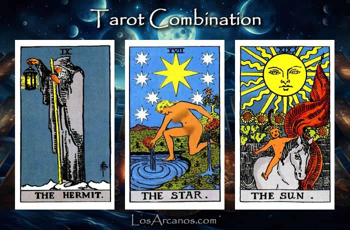 Combination THE HERMIT, THE STAR and THE SUN