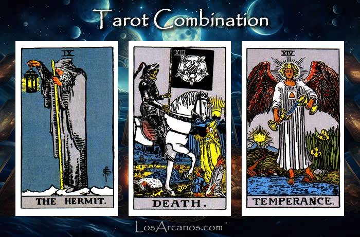 Combination THE HERMIT, TRANSFORMATION and TEMPERANCE