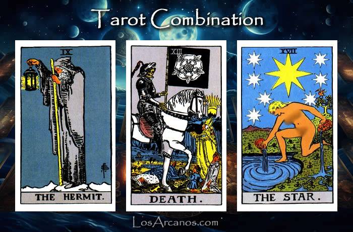 Combination THE HERMIT, TRANSFORMATION and THE STAR