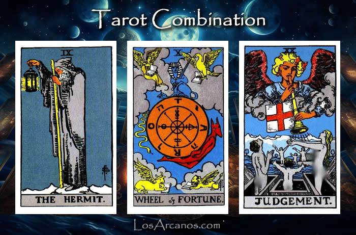 Combination THE HERMIT, WHEEL OF FORTUNE and JUDGEMENT