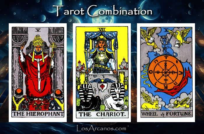 Combination THE HIEROPHANT, THE CHARIOT and WHEEL OF FORTUNE