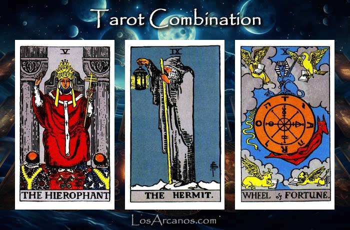 Combination THE HIEROPHANT, THE HERMIT and WHEEL OF FORTUNE