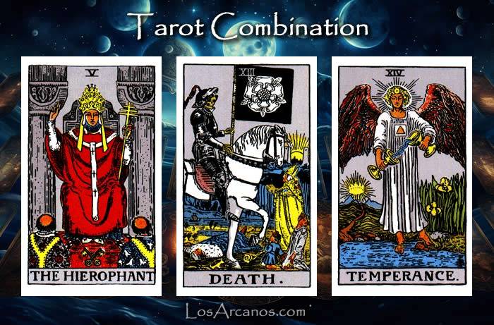 Combination THE HIEROPHANT, TRANSFORMATION and TEMPERANCE