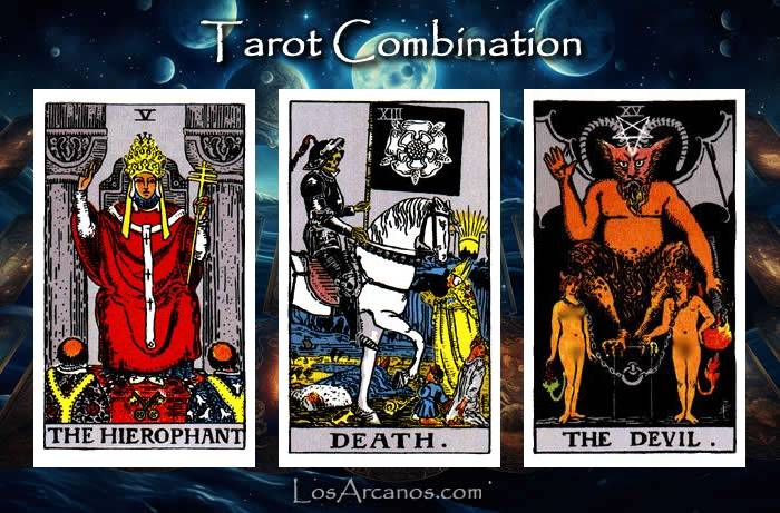 Combination THE HIEROPHANT, TRANSFORMATION and THE DEVIL