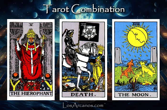 Combination THE HIEROPHANT, TRANSFORMATION and THE MOON