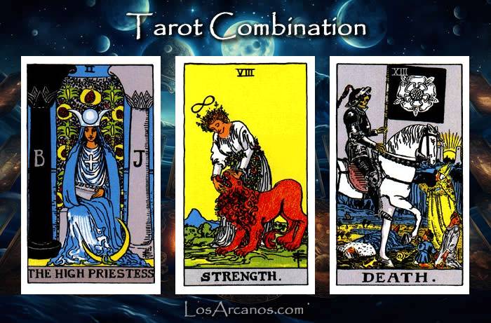 Combination THE HIGH PRIESTESS, STRENGTH and TRANSFORMATION