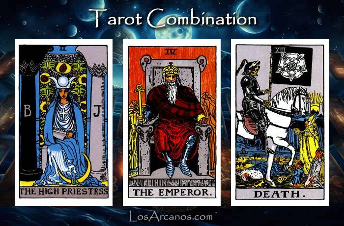 Combination THE HIGH PRIESTESS, THE EMPEROR and TRANSFORMATION