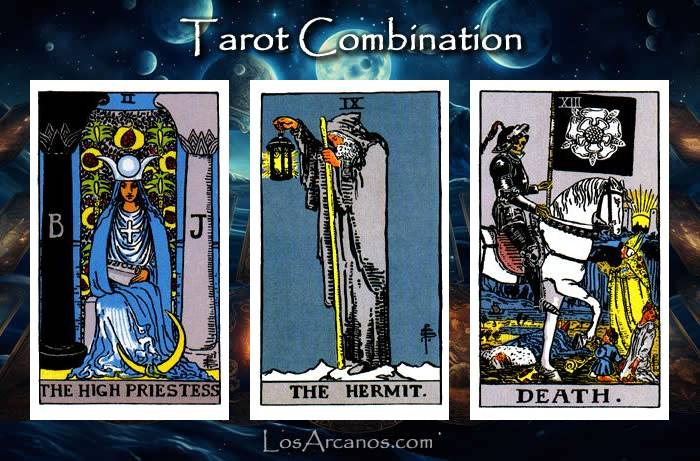 Combination THE HIGH PRIESTESS, THE HERMIT and TRANSFORMATION