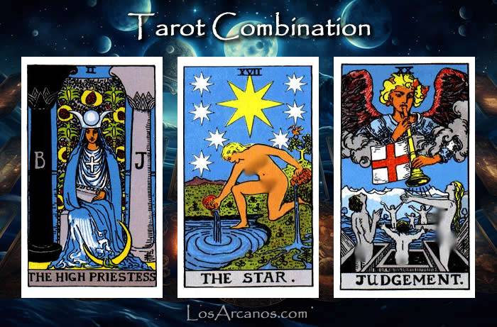 Combination THE HIGH PRIESTESS, THE STAR and JUDGEMENT