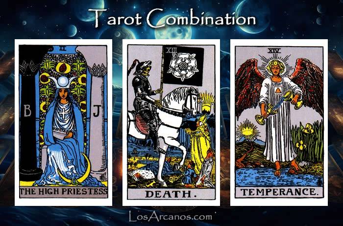 Combination THE HIGH PRIESTESS, TRANSFORMATION and TEMPERANCE