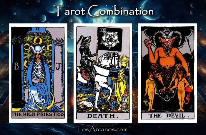 Combination THE HIGH PRIESTESS, TRANSFORMATION and THE DEVIL