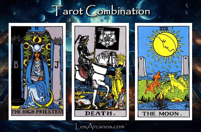 Combination THE HIGH PRIESTESS, TRANSFORMATION and THE MOON