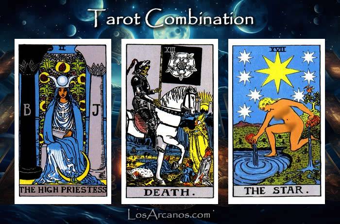 Combination THE HIGH PRIESTESS, TRANSFORMATION and THE STAR