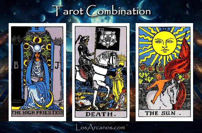 Combination THE HIGH PRIESTESS, TRANSFORMATION and THE SUN