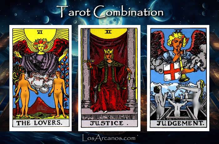 Combination THE LOVERS, JUSTICE and JUDGEMENT