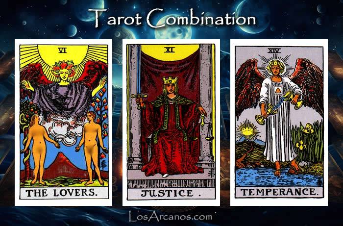 Combination THE LOVERS, JUSTICE and TEMPERANCE