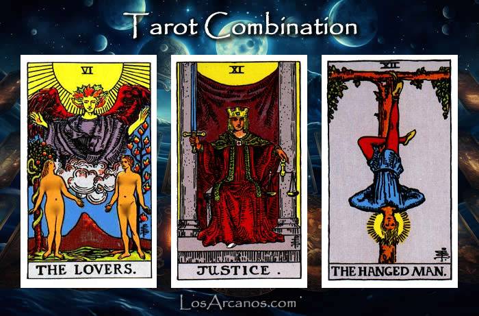 Combination THE LOVERS, JUSTICE and THE HANGED MAN