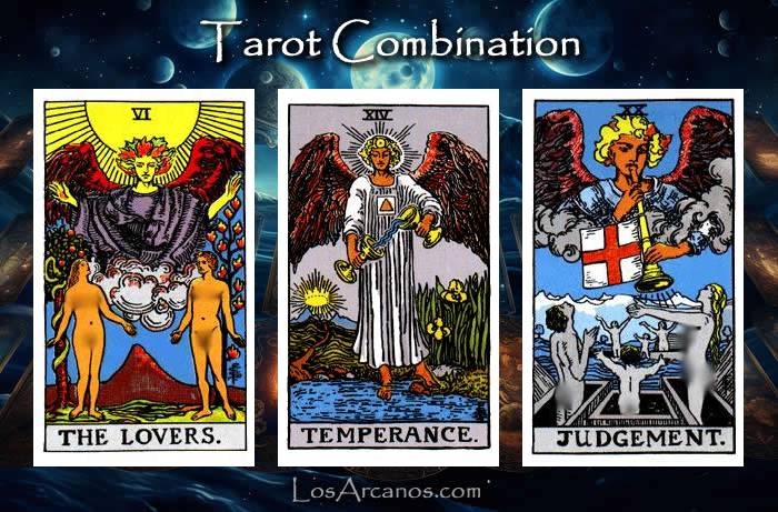 Combination THE LOVERS, TEMPERANCE and JUDGEMENT