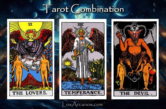 Combination THE LOVERS, TEMPERANCE and THE DEVIL