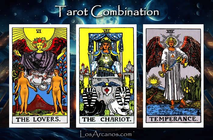 Combination THE LOVERS, THE CHARIOT and TEMPERANCE