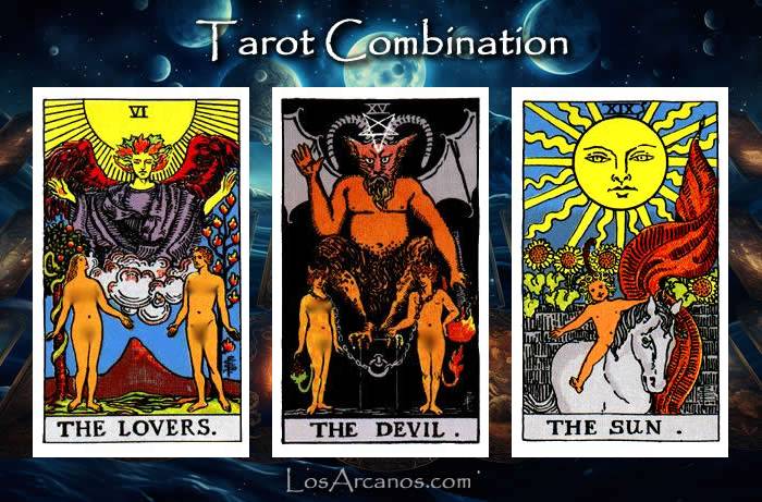 Combination THE LOVERS, THE DEVIL and THE SUN