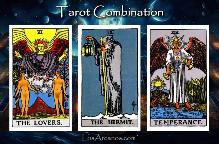 Combination THE LOVERS, THE HERMIT and TEMPERANCE