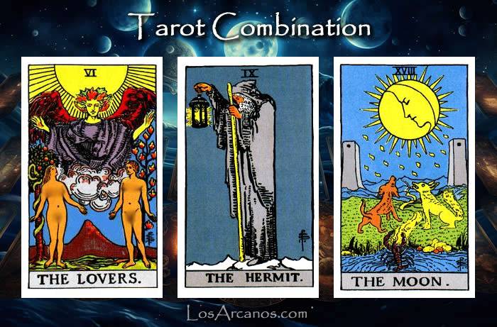 Combination THE LOVERS, THE HERMIT and THE MOON