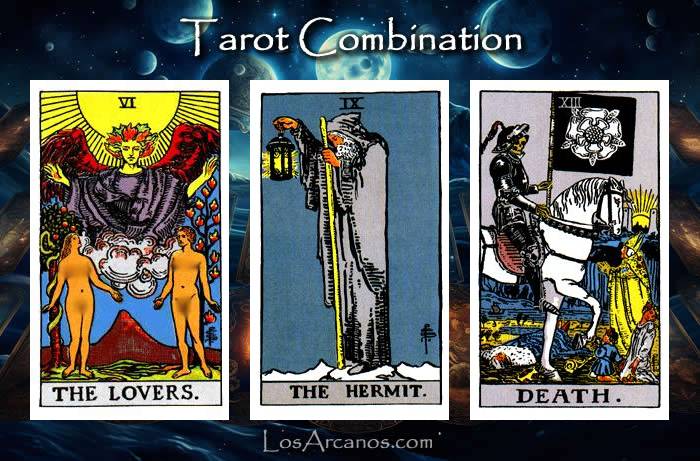 Combination THE LOVERS, THE HERMIT and TRANSFORMATION