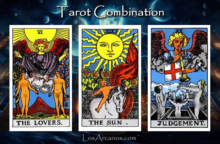 Combination THE LOVERS, THE SUN and JUDGEMENT