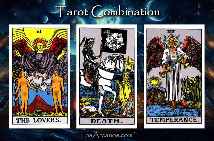 Combination THE LOVERS, TRANSFORMATION and TEMPERANCE