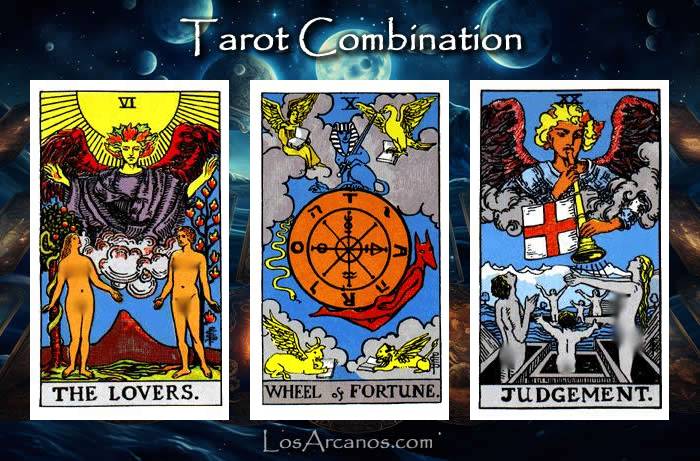 Combination THE LOVERS, WHEEL OF FORTUNE and JUDGEMENT