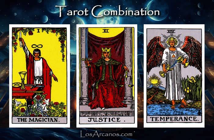 Combination THE MAGICIAN, JUSTICE and TEMPERANCE