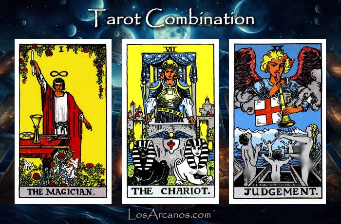 Combination THE MAGICIAN, THE CHARIOT and JUDGEMENT