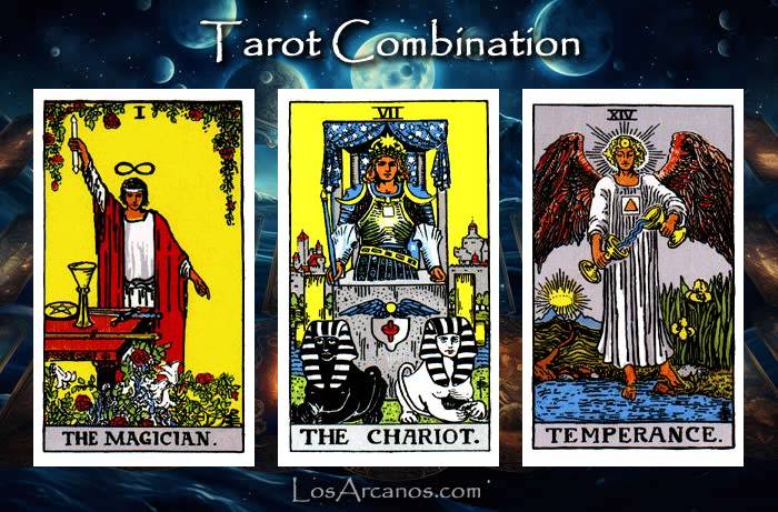 Combination THE MAGICIAN, THE CHARIOT and TEMPERANCE