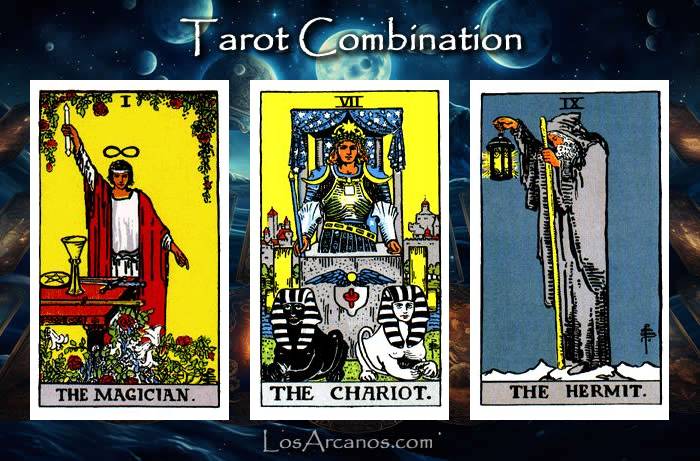 Combination THE MAGICIAN, THE CHARIOT and THE HERMIT