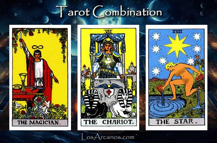 Combination THE MAGICIAN, THE CHARIOT and THE STAR