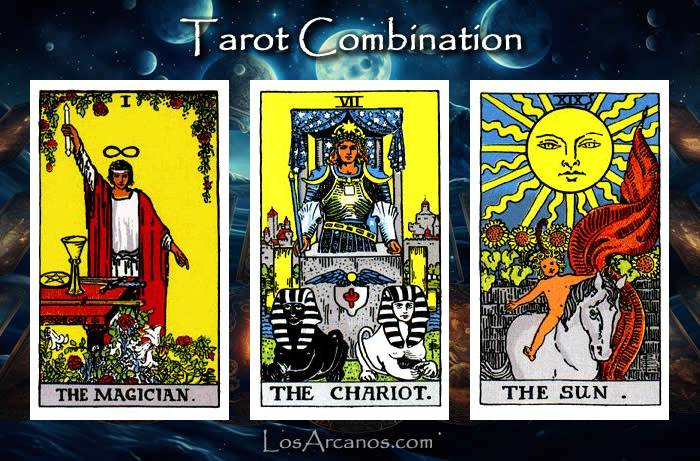 Combination THE MAGICIAN, THE CHARIOT and THE SUN