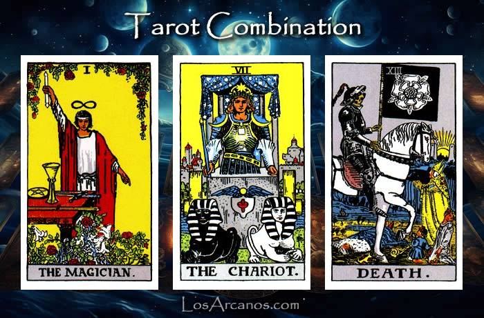 Combination THE MAGICIAN, THE CHARIOT and TRANSFORMATION