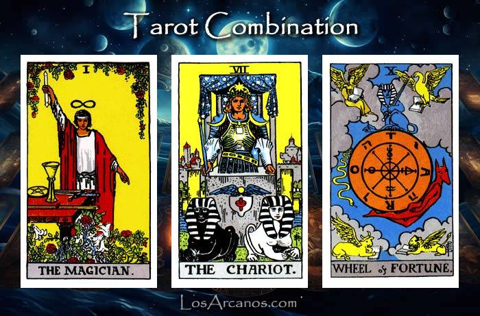 Combination THE MAGICIAN, THE CHARIOT and WHEEL OF FORTUNE