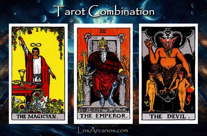 Combination THE MAGICIAN, THE EMPEROR and THE DEVIL