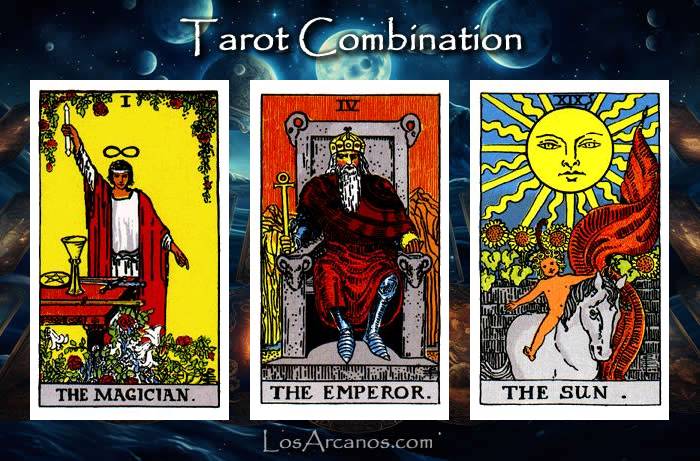 Combination THE MAGICIAN, THE EMPEROR and THE SUN
