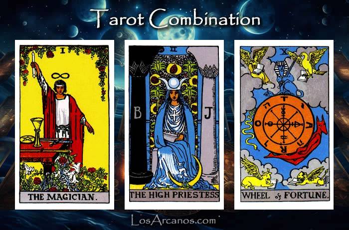 Combination THE MAGICIAN, THE HIGH PRIESTESS and WHEEL OF FORTUNE
