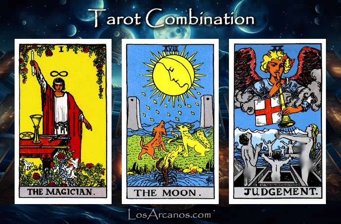 Combination THE MAGICIAN, THE MOON and JUDGEMENT