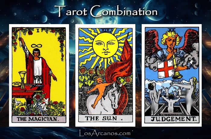 Combination THE MAGICIAN, THE SUN and JUDGEMENT