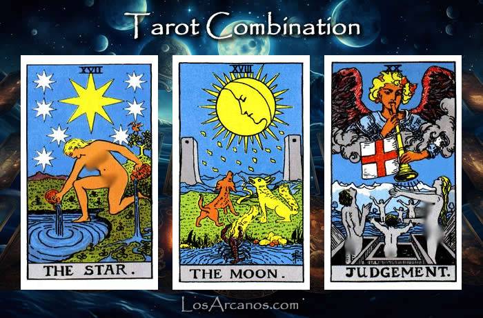 Combination THE STAR, THE MOON and JUDGEMENT