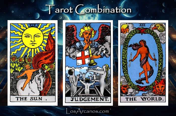 Combination THE SUN, JUDGEMENT and THE WORLD