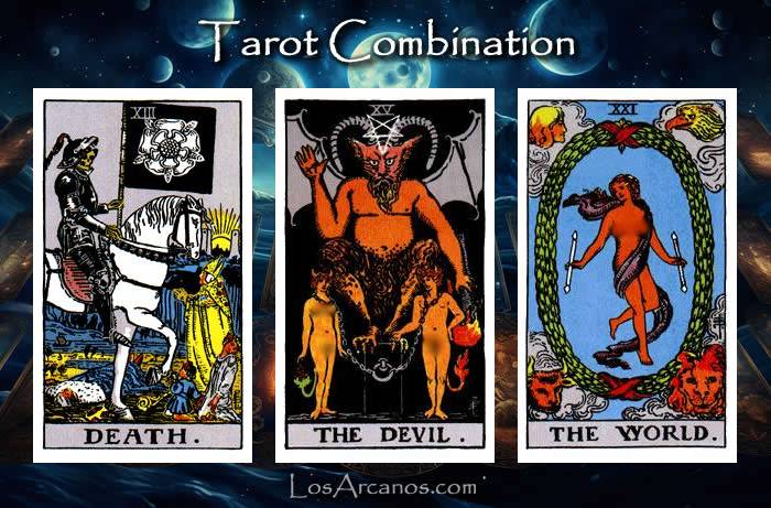 Combination TRANSFORMATION, THE DEVIL and THE WORLD