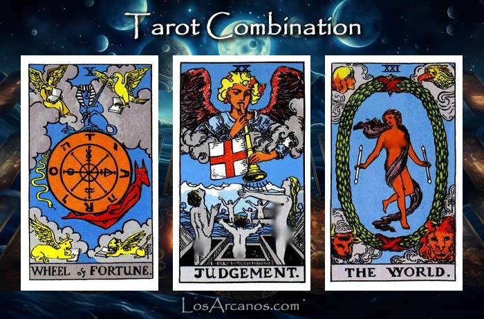 Combination WHEEL OF FORTUNE, JUDGEMENT and THE WORLD