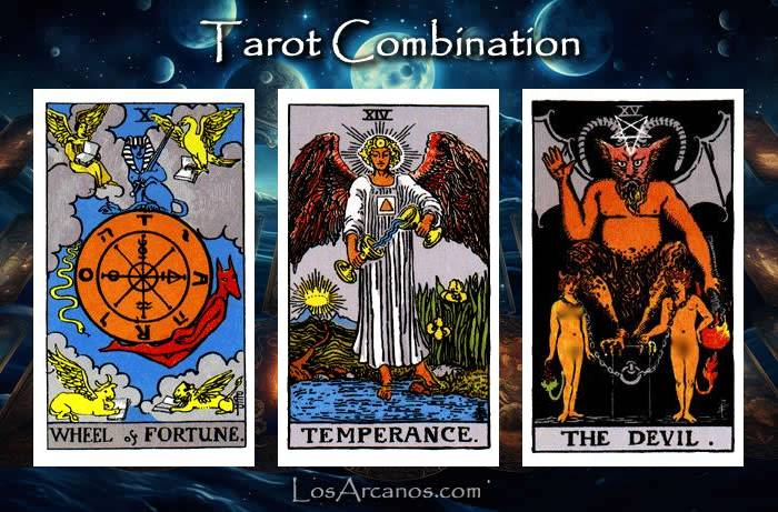 Combination WHEEL OF FORTUNE, TEMPERANCE and THE DEVIL