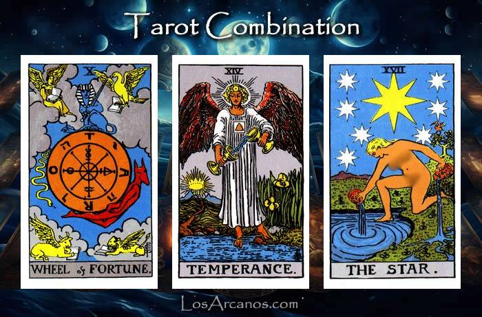 Combination WHEEL OF FORTUNE, TEMPERANCE and THE STAR